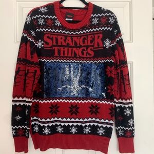 Stranger Things Sequin Flip Christmas Sweater